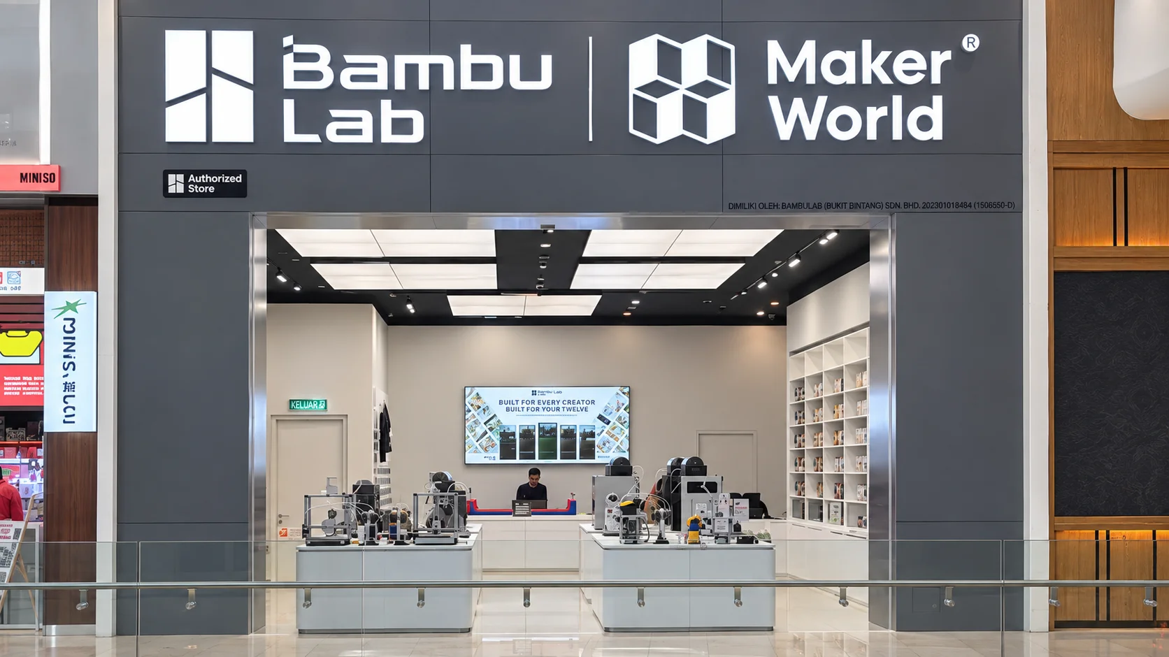 Bambu Lab MakerWorld Pavilion Bukit Jalil Retail fit-out Watzmann Construction Store Front
